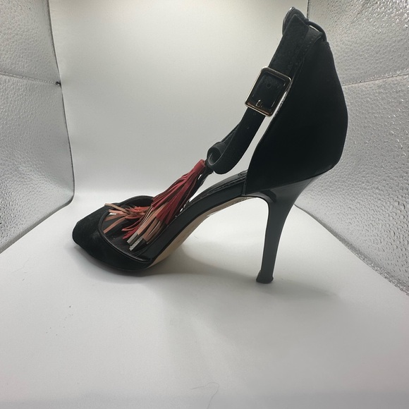 WHBM Black Suede Tassel Heels - Picture 3 of 11